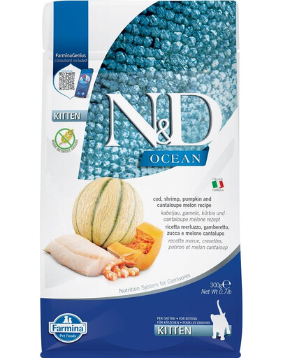 N&D Ocean Cat Kitten cod, shrimp, pumpkin & cantaloupe melon 300 g