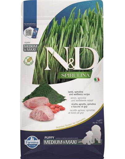 N&D Spirulina Puppy Medium&Maxi Lamb & Wolfberry 2 kg