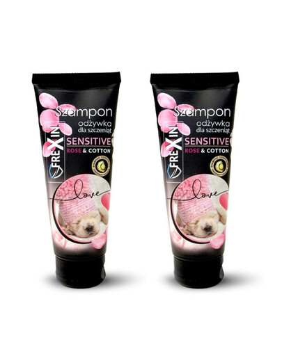 FREXIN Sensitive Šampón s kondicionérom pre šteniatka Ruža & bavlna 2x220 g