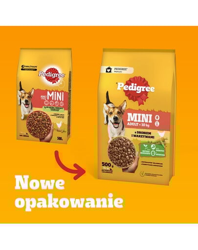 PEDIGREE Adult MINI 12x500 g s kuracím mäsom a zeleninou suché kompletné krmivo pre dospelé psy malých plemien