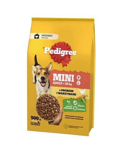 PEDIGREE Adult MINI 12x500 g s kuracím mäsom a zeleninou suché kompletné krmivo pre dospelé psy malých plemien