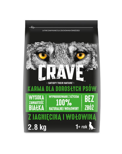 CRAVE 2,8kg s jahňacím a hovädzím