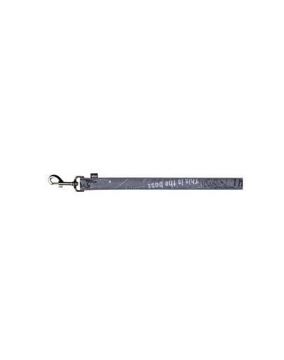 TRIXIE Vodítko "Modern art this is the boss adjustable lead" XL 1 m / 25 mm sivé