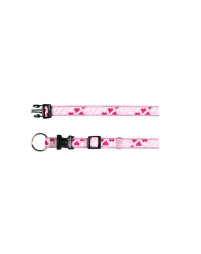 TRIXIE Obojok rose heart SM 30-45 cm / 15 mm ružový