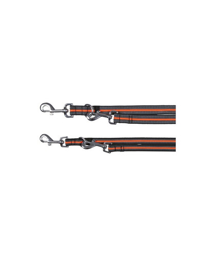 TRIXIE Vodítko "Fusion adjustable lead" S - L 2 m / 17 mm čierno - oranžové