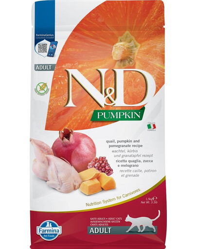 N&D GF Pumpkin CAT Quail & Pomegranate 1,5 kg