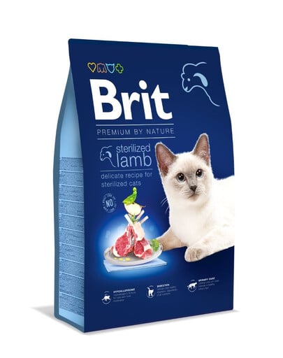 BRIT Cat Premium by Nature Sterilised lamb 8 kg