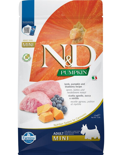N&D Pumpkin lamb&blueberry adult mini 2,5 kg