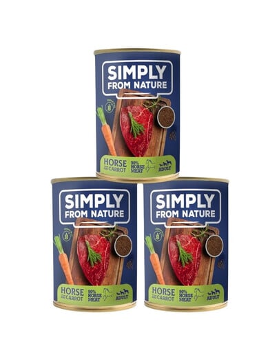 SIMPLY FROM NATURE Konzerva Konské mäso s ľanovým semenom 3x400g