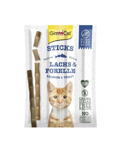 GIMCAT Sticks Salmon&Trout 4 ks Tyčinky s lososom a pstruhom