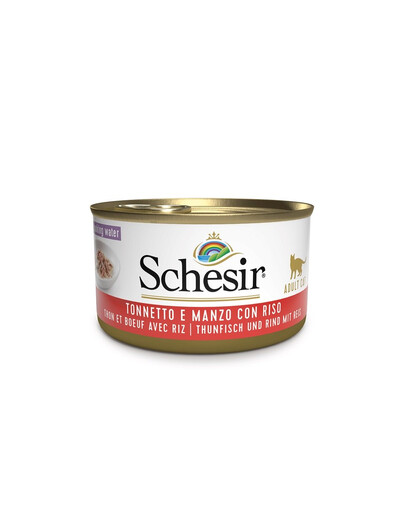 SCHESIR Tuniak s hovädzím mäsom a ryžou vo vývare 85 g
