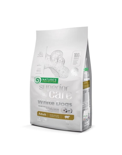 NATURES PROTECTION Superior Care White Dogs Lamb Adult Small and Mini Breeds 10 kg s jahňacinou pre malé psy s bielou srsťou