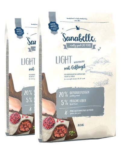 SANABELLE Light Granule pre mačky s hydinovým mäsom 20 kg (2 x 10 kg)