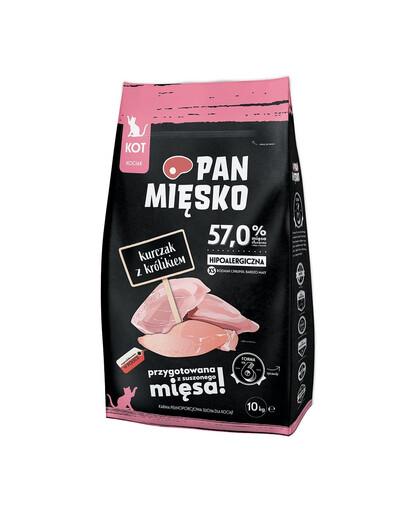 PAN MIĘSKO Kuracie s králikom pre mačiatka XS 10kg