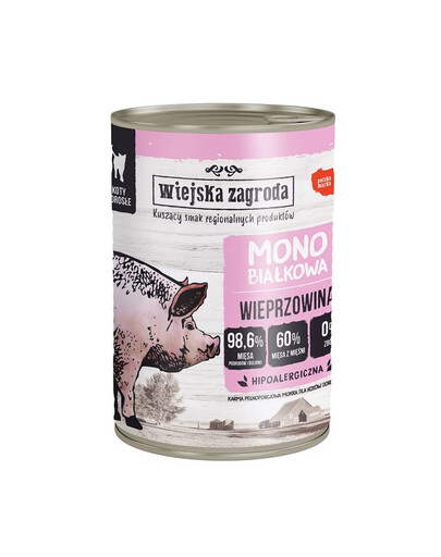 WIEJSKA ZAGRODA Pork monoprotein wet cat food 400g