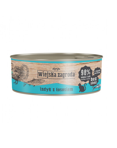 WIEJSKA ZAGRODA Adult morčacie s lososom v konzerve pre mačky 85 g