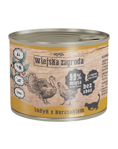 WIEJSKA ZAGRODA Kitten morčacie/kuracie 200 g konzerva pre mačiatka