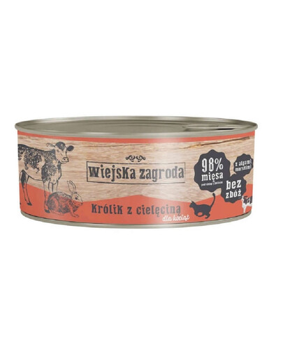 WIEJSKA ZAGRODA Kitten Králik a teľacie 85 g konzerva pre mačiatka