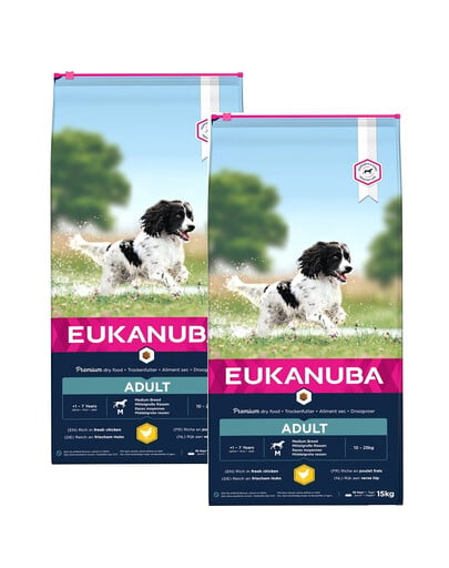 EUKANUBA Adult Medium Breeds Chicken 2 x 15kg