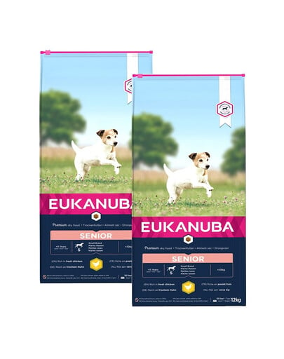 EUKANUBA Caring Senior Small Breed 2 x 15kg kuracie granule pre starších psov malých rás