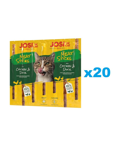 JOSERA JosiCat Meat Sticks kuracie a kačacie tyčinky pre mačky 20x35g