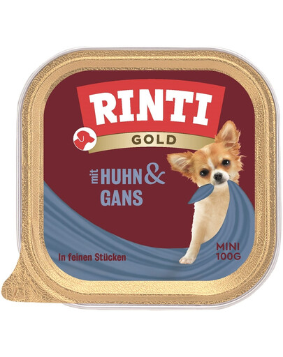 RINTI Gold Chicken&Goose Mini podnos s kuracím mäsom a husou 100 g