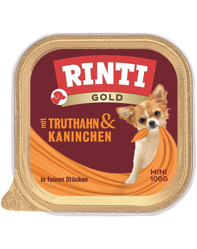 RINTI Gold Turkey&Rabbit Mini zásobník na moriaka a králika 100 g