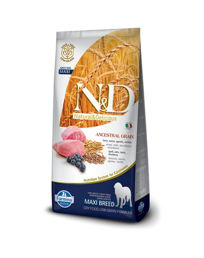 Farmina N & D Low Grain Adult Maxi Lamb & Blueberry 12 kg