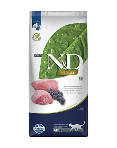 FARMINA N&D Prime Lamb & Bluberry Cat krmivo pre dospelé mačky 10 kg