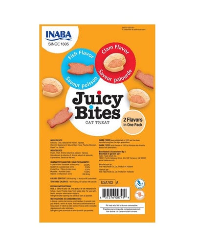 INABA Juicy Bites ryby a mušle 33,9 g (3x11,3 g)