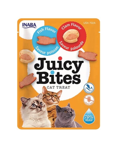 INABA Juicy Bites ryby a mušle 33,9 g (3x11,3 g)