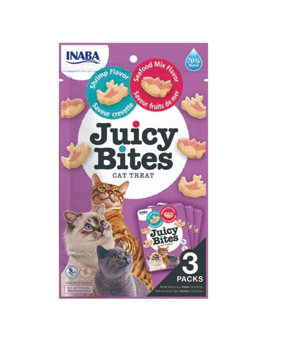 INABA Juicy Bites krevety a morské plody 33,9 g (3x11,3 g)