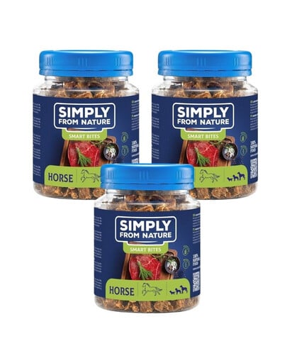 SIMPLY FROM NATURE Smart Bites Tréningové maškrty z konského mäsa 3x130 g