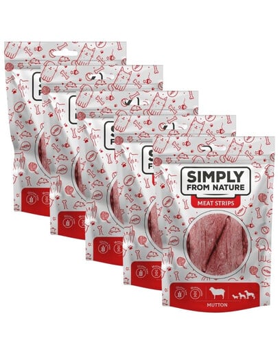 SIMPLY FROM NATURE Meat Strips Baranie stripsy pre psov 5x80 g