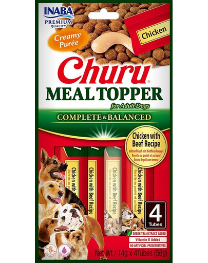 INABA Dog Meal Topper Chicken Beef 4x14 g