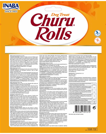 INABA Churu Rolls kuracie s lososom 8x12g