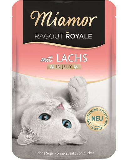 MIAMOR Ragout Royale in Jelly Salmon vrecúško pre mačky 100 g