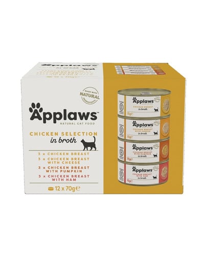 APPLAWS Collection Mix príchutí s kuracím pre mačky 12x70 g