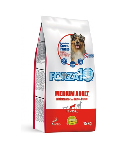 FORZA10 Medium Maintenance Granule s jelením mäsom a zemiakmi  pre dospelých psov stredných plemien 15 kg