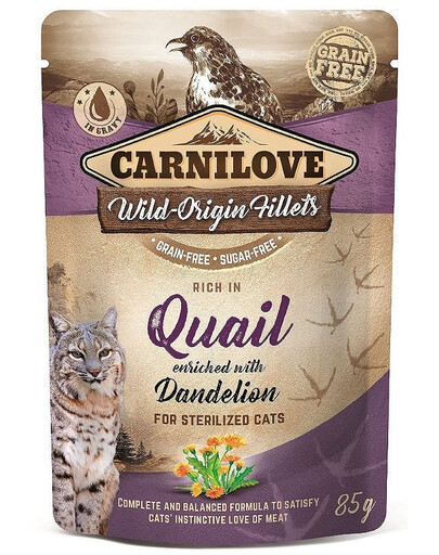 CARNILOVE Cat Pouch Quail with Dandelion 85g