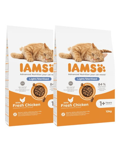 IAMS for Vitality so zníženým obsahom tuku pre dospelé mačky po sterilizácii 20 kg (2 x 10 kg)