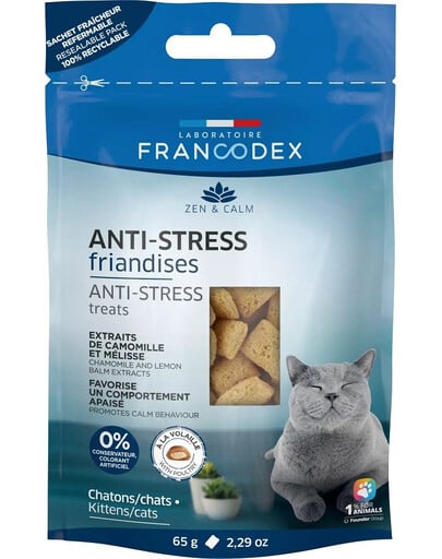 FRANCODEX Antistresová pochúťka pre mačky 65 g