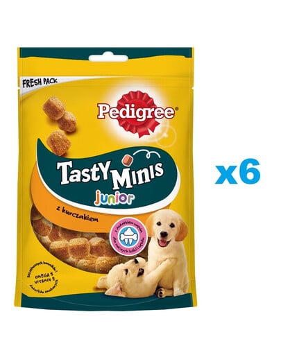 PEDIGREE Tasty Minis Junior 6x125 g krmivo pre šteňatá s kuracím mäsom