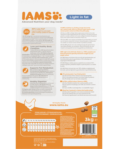 IAMS ProActive Health Adult Light in Fat for Sterilsed / Overweight dogs Chicken 3 kg