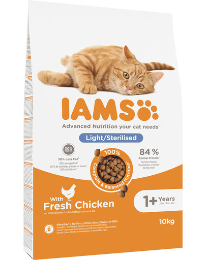 IAMS Adult Weight Control All Breeds Chicken Granule s kuracím mäsom pre mačky 10 kg