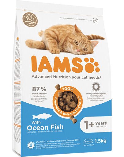 IAMS for Vitality Granule pre dospelé mačky s morskými rybami 1,5 kg