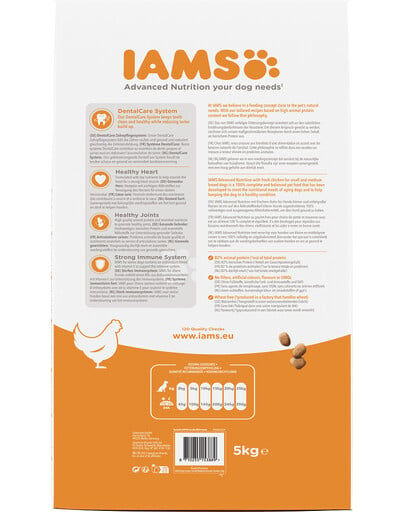 IAMS For Vitality Senior Granule pre starších psov malého a stredného plemena s kuracím mäsom 5 kg