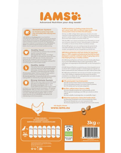 IAMS For Vitality Senior Granule pre starších psov veľkých plemien s kuracím mäsom 3 kg