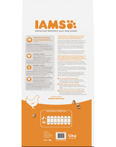 IAMS For Vitality Senior Granule pre staršie psy s kuracím mäsom veľkých plemien 12 kg