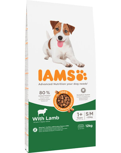 IAMS For Vitality Adult Small & Medium Breed Lamb Granule s jahňacím mäsom 12 kg